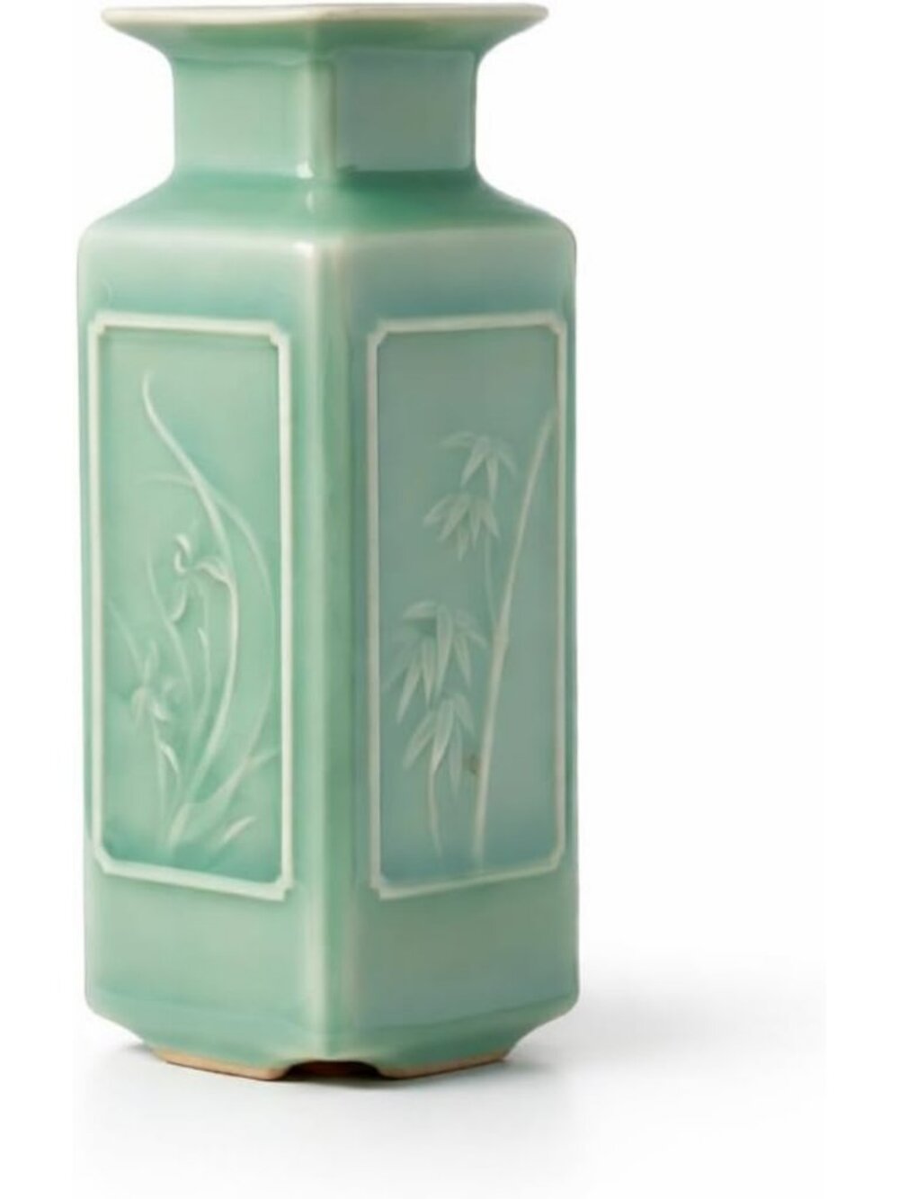 Handmade 5.5" Mini Ceramic Square Bud Vase - Sage Green Home Decor Accent